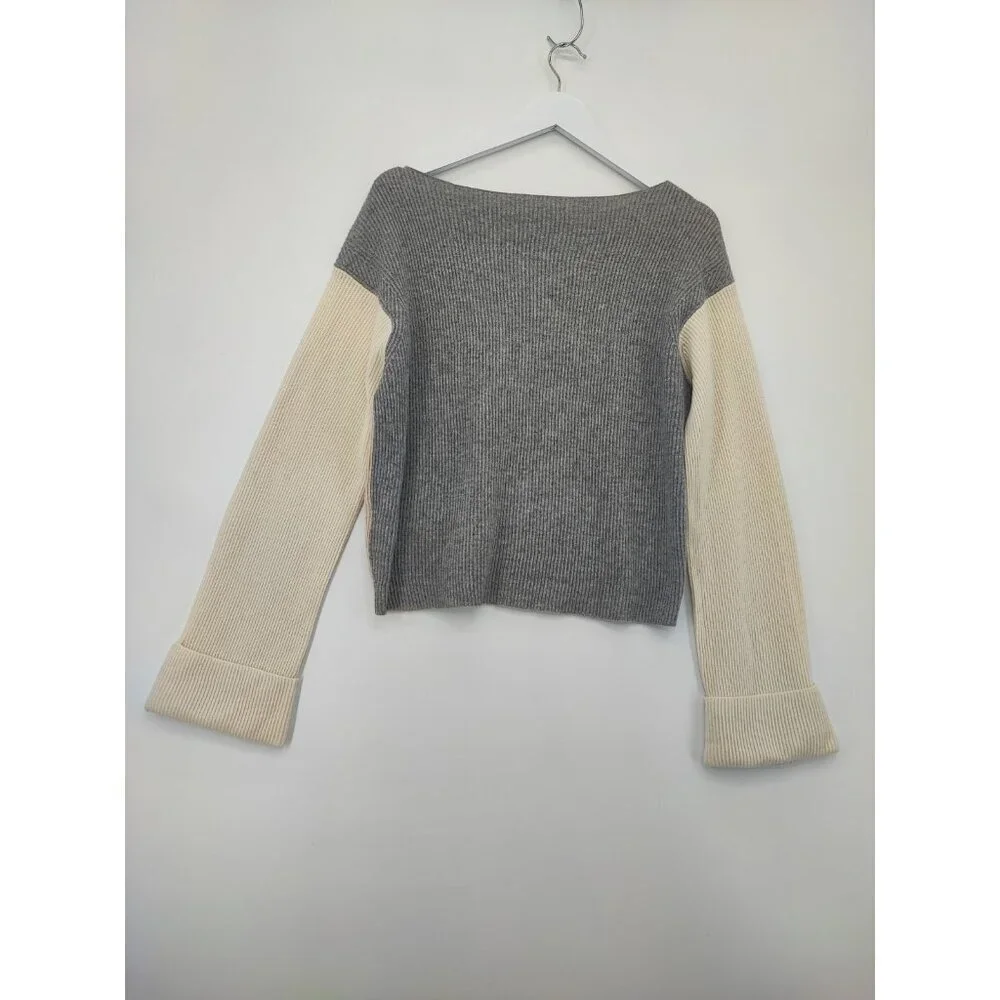 Vince Women’s Size L Pullover Sweater 100% Cashmere Color Block Long Sleeve